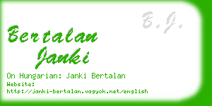 bertalan janki business card